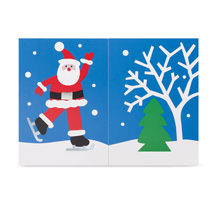 Alternate Image 1 for Skating Santa 3D Greeting Cards