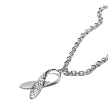 Alternate Image 1 for Silver Spoon: Awareness Ribbon Pendant Necklace