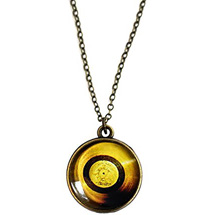 Product Image for Double Sided Voyager Space Probe Gold Record Necklace