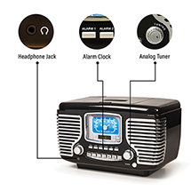 Alternate Image 4 for Corsair Clock Radio/CD Player with Bluetooth - Black