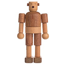 Alternate Image 1 for All Natural Wood Wooden Robot Toy