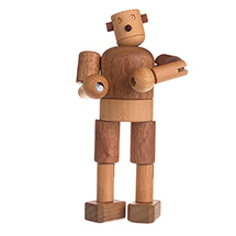 Alternate Image 2 for All Natural Wood Wooden Robot Toy