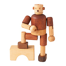 Alternate Image 3 for All Natural Wood Wooden Robot Toy