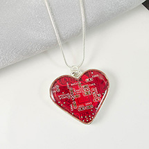 Alternate Image 1 for Circuit Board Heart Shaped Pendant Necklace