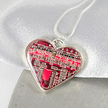 Alternate Image 2 for Circuit Board Heart Shaped Pendant Necklace