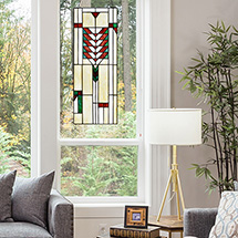 Alternate Image 1 for Prairie-Style Stained-Glass Hanging Panel