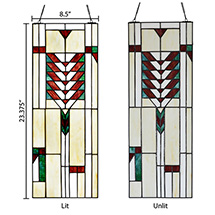 Alternate Image 5 for Prairie-Style Stained-Glass Hanging Panel