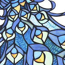 Alternate Image 2 for Peacock Stained Glass Hanging Panel