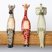 Alternate Image 1 for Hand-Carved Wood Giraffe Shelf-Sitter