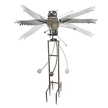 Alternate Image 2 for Life-Sized Owl Kinetic Garden Sculpture