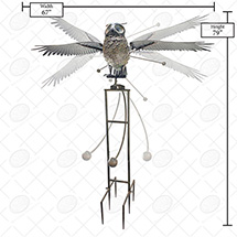 Alternate Image 4 for Life-Sized Owl Kinetic Garden Sculpture