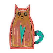 Product Image for Handpainted Wooden Cat Decor