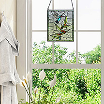 Alternate Image 2 for Hummingbird Stained Glass Panel