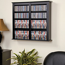 Alternate Image 1 for Double Wall Mounted Storage for DVDs, CDs and More