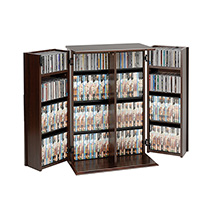 Locking Media Storage Cabinet with Shaker Doors for DVDs and More