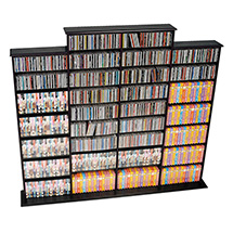 Quad Width Wall Storage for DVDs, Blu-rays & CDs