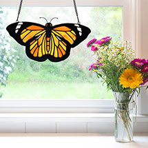 Alternate Image 1 for Monarch Butterfly Stained Glass Window Panel