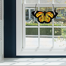 Alternate Image 3 for Monarch Butterfly Stained Glass Window Panel