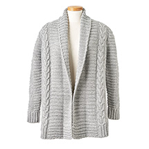 Product Image for Open-Front Irish Cable-Knit Cardigan