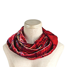 Product Image for Red Plaid Velvet Tartan Infinity Scarf
