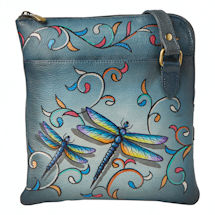 Alternate Image 1 for Dragonflies Leather Crossbody Bag