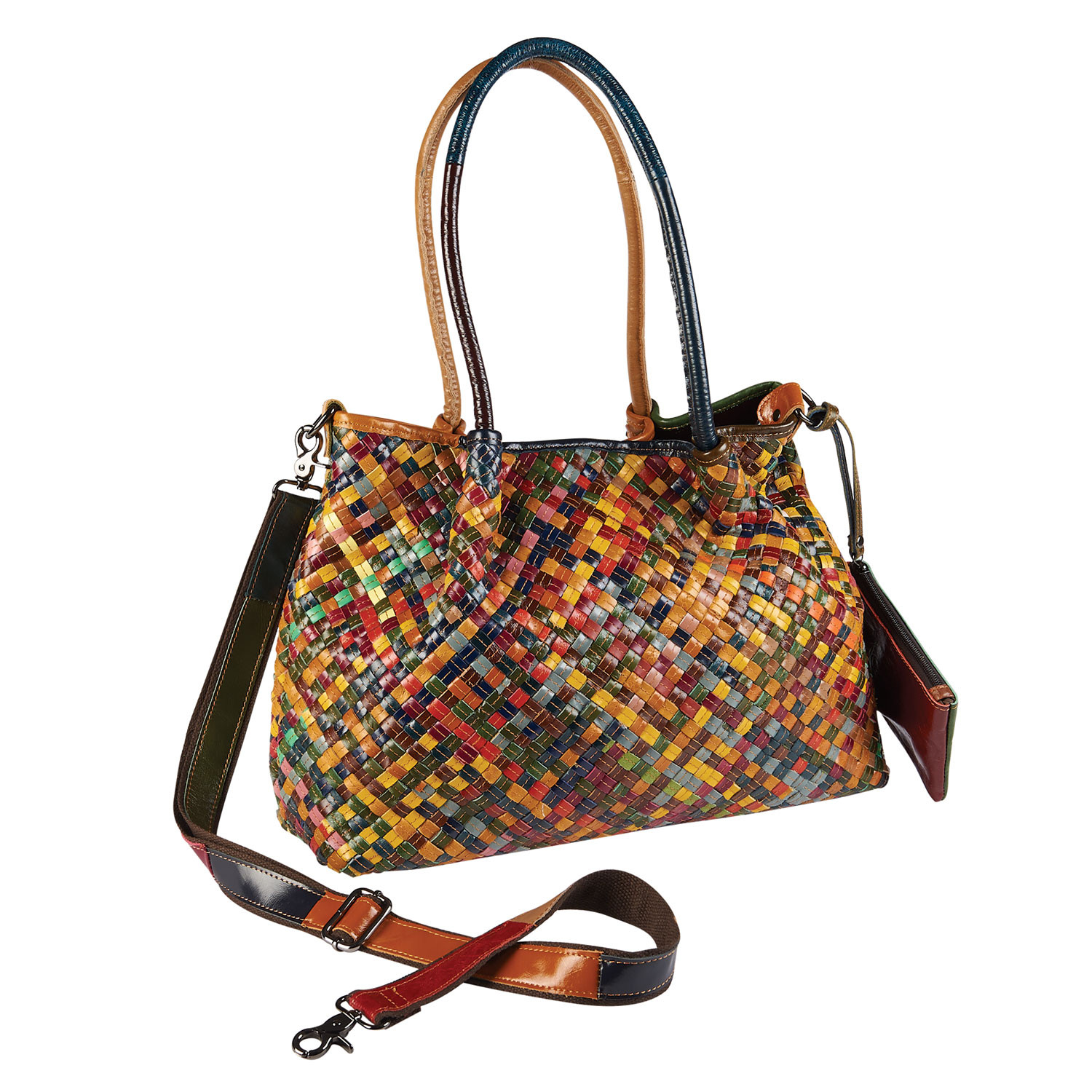Woven Leather Tote Bag | Shop.PBS.org